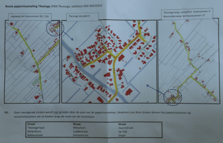 route papierinzameling thesinge